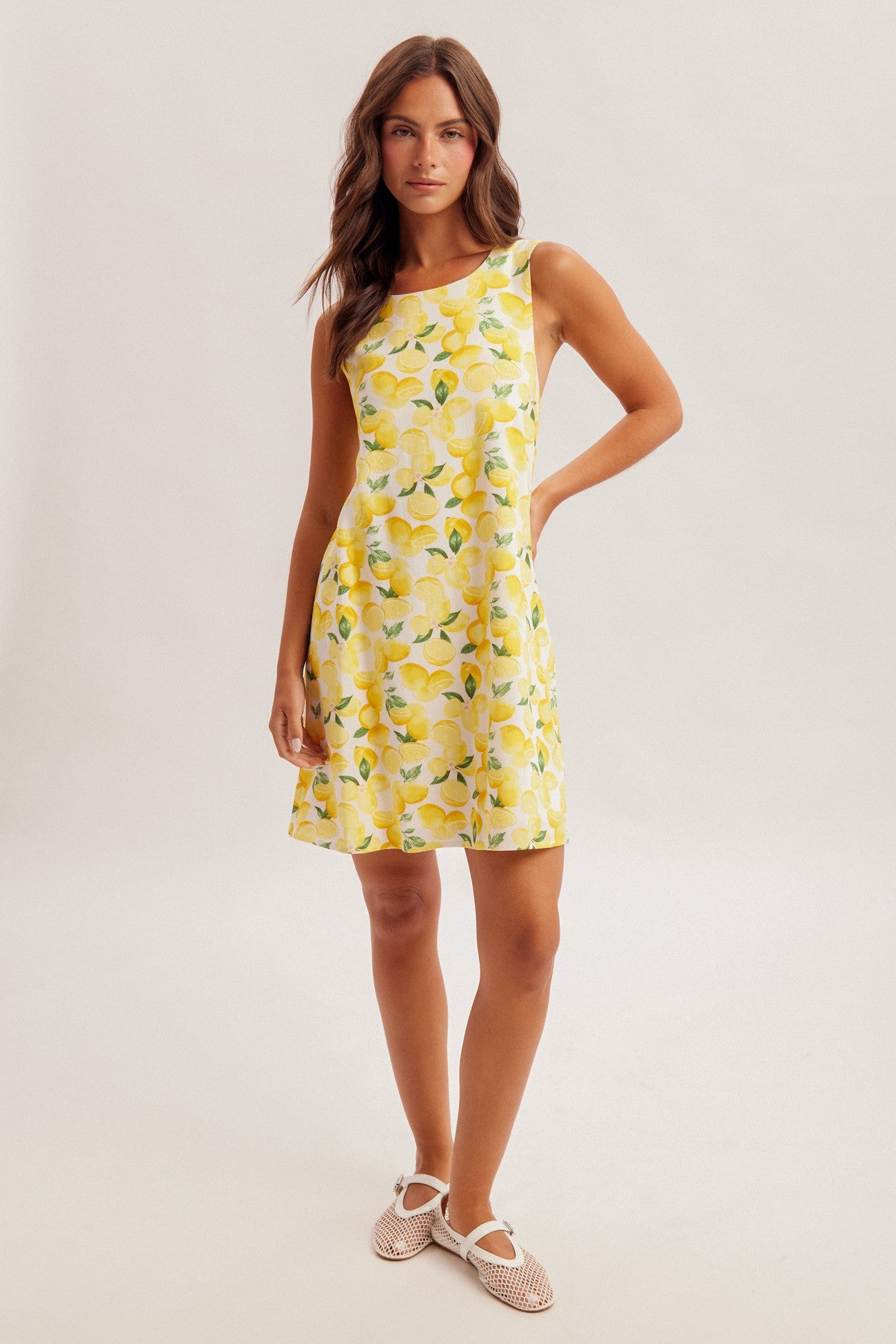 Open Back Lemon Shift Dress (REG)