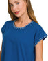 Stitch Detail Top in Navy (REG)