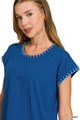 Stitch Detail Top in Navy (REG)