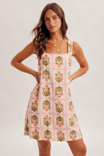 Floral Square Shift Dress (REG)