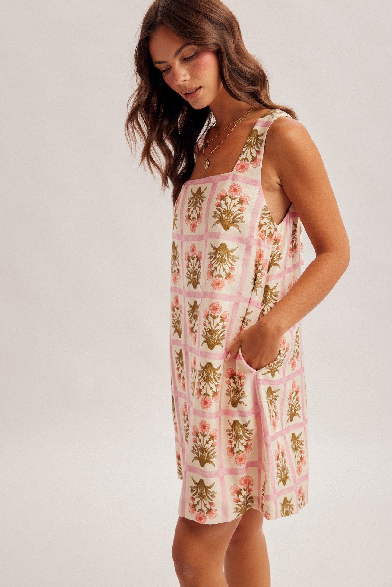 Floral Square Shift Dress (REG)