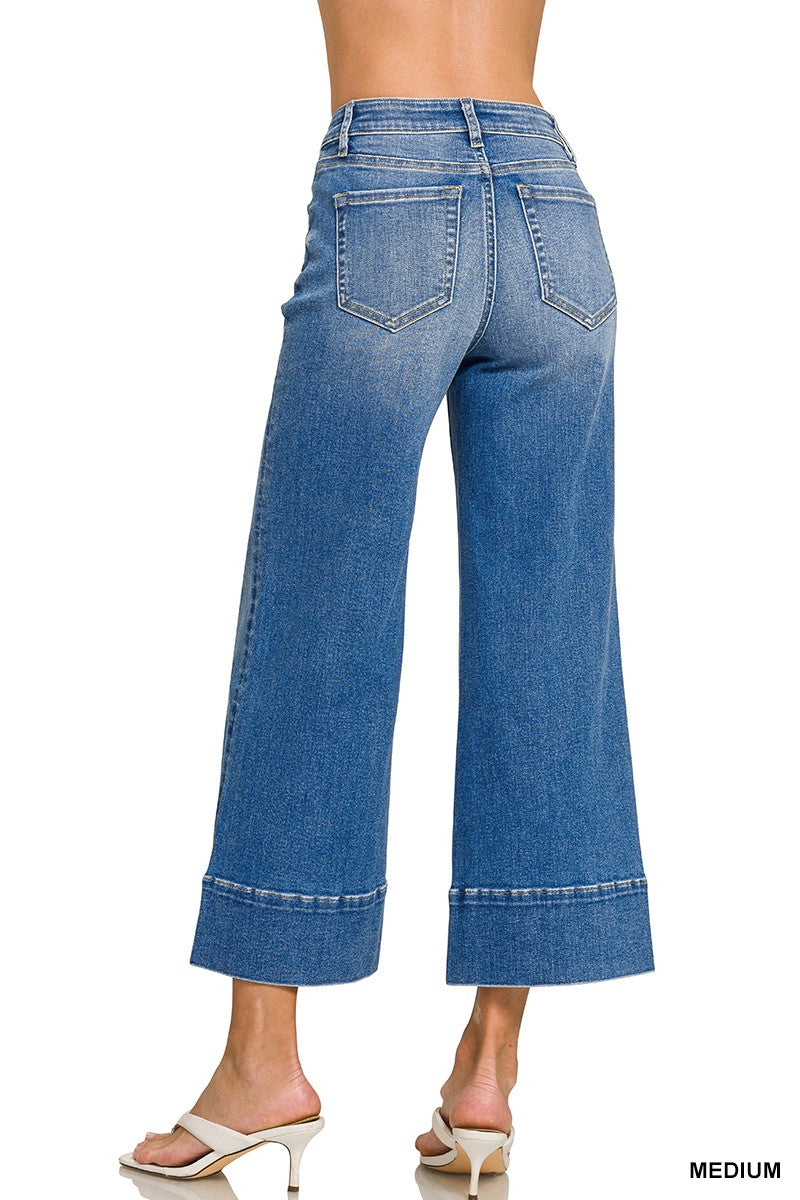 Zenana Cropped Pintuck Jeans DYP-9552 (REG)