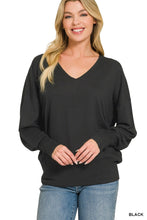 Serena V-Neck Sweater in Black (REG)