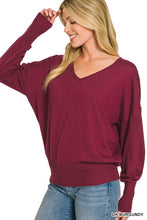 Serena V-Neck Sweater in Burgundy (REG)