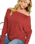 Hacci Dolman Boatneck Top in Rust (REG)