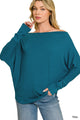 Hacci Dolman Boatneck Top in Teal (REG)