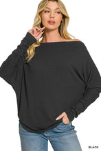 Hacci Dolman Boatneck Top in Black (REG)