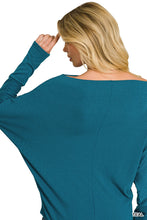 Hacci Dolman Boatneck Top in Teal (REG)