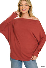 Hacci Dolman Boatneck Top in Rust (REG)