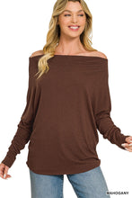 Hacci Dolman Boatneck Top in Mahogany (REG)