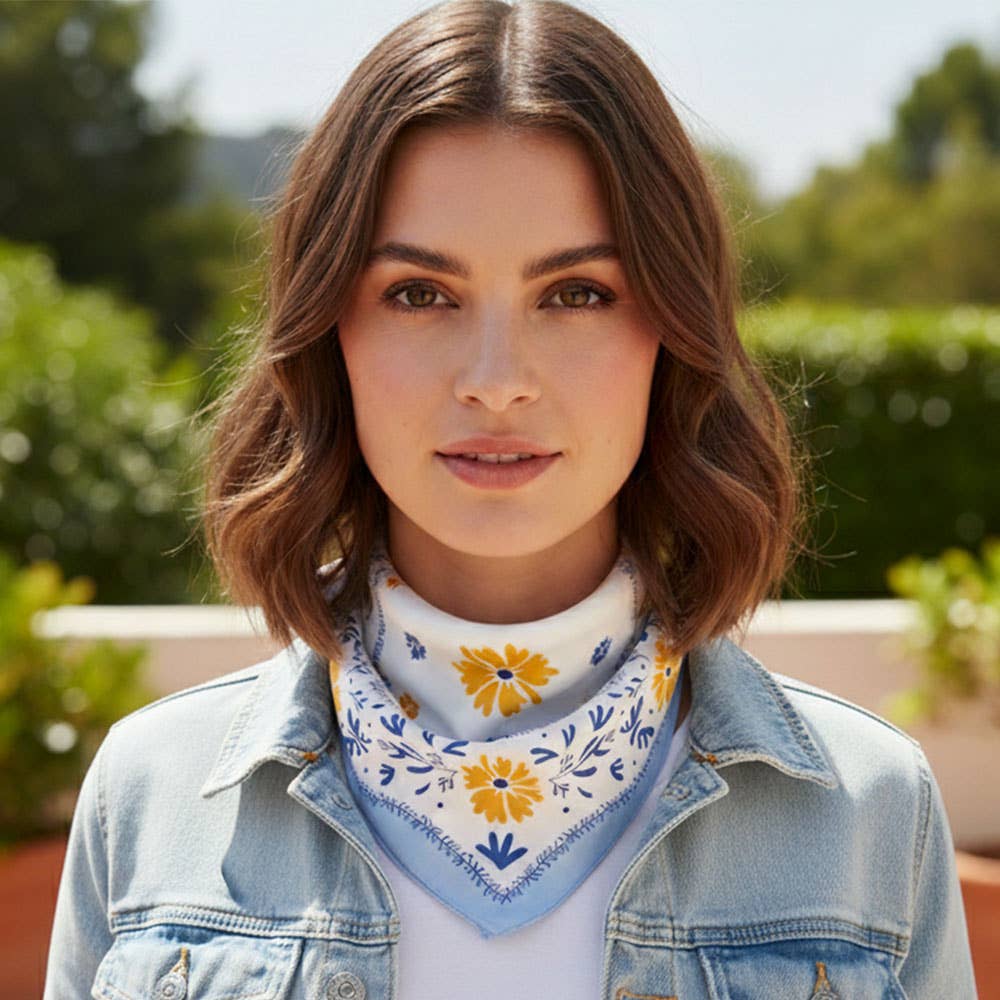 Floral Framed Fashion Scarf