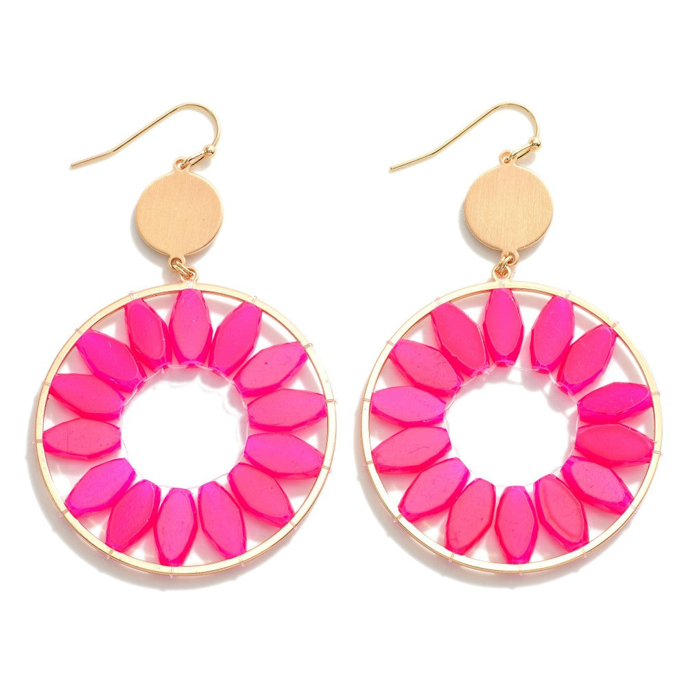 Colorful Circle Drop Earrings
