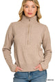 High Neck Half Zip Sweater in H Mocha (REG)