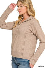 High Neck Half Zip Sweater in H Mocha (REG)