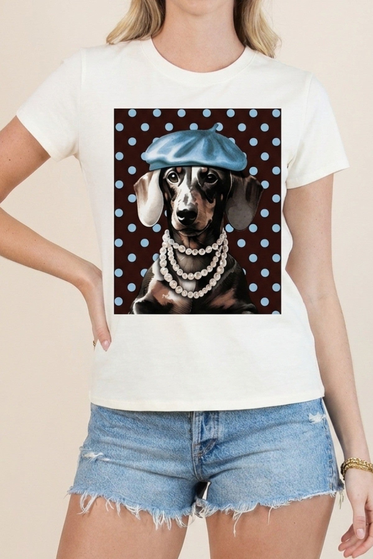 Pearl Necklace Weenie Dog Tee (REG)