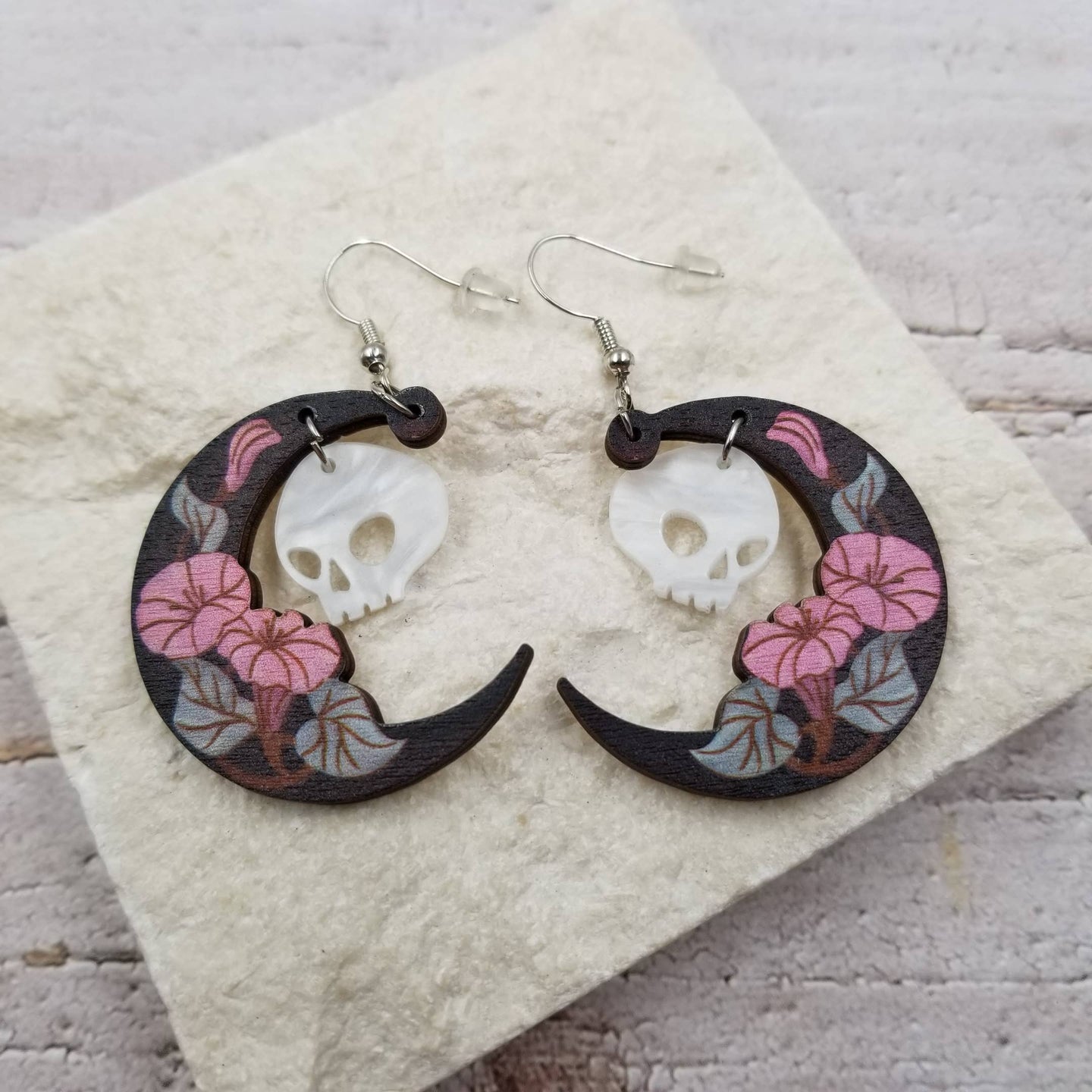 Skull Moon Earrings