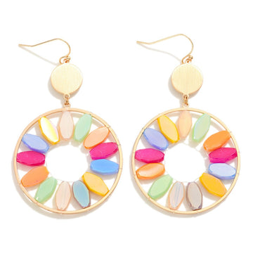 Colorful Circle Drop Earrings