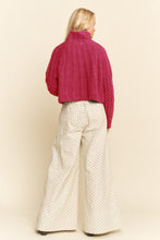 Turtleneck Cable Sweater in Wine (REG)