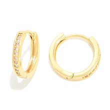 Rhinestone Huggie Hoop Earrings
