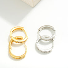 Rhinestone Huggie Hoop Earrings