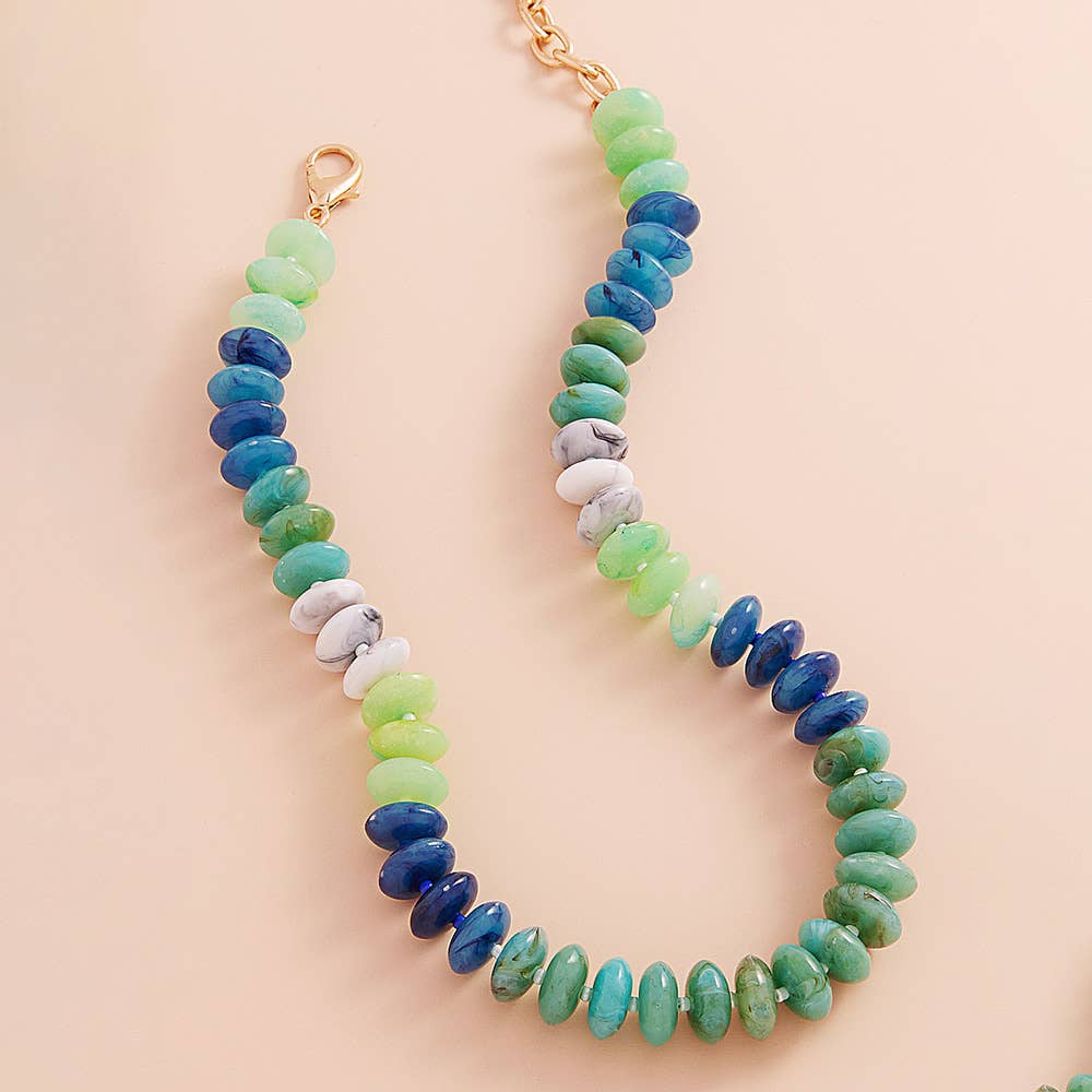 Ombre Resin Beaded Necklace