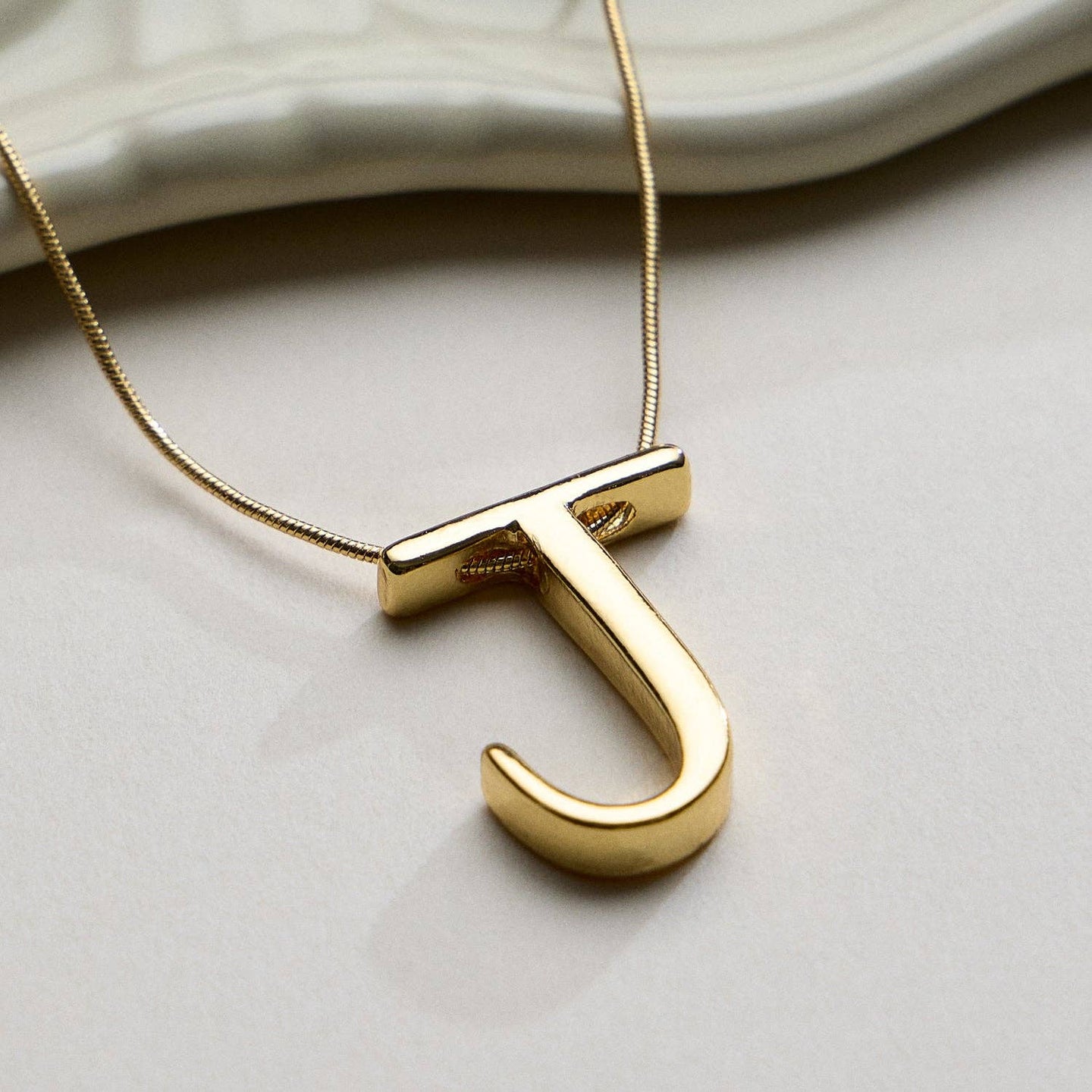Gold Dipped Fancy Initial Necklace