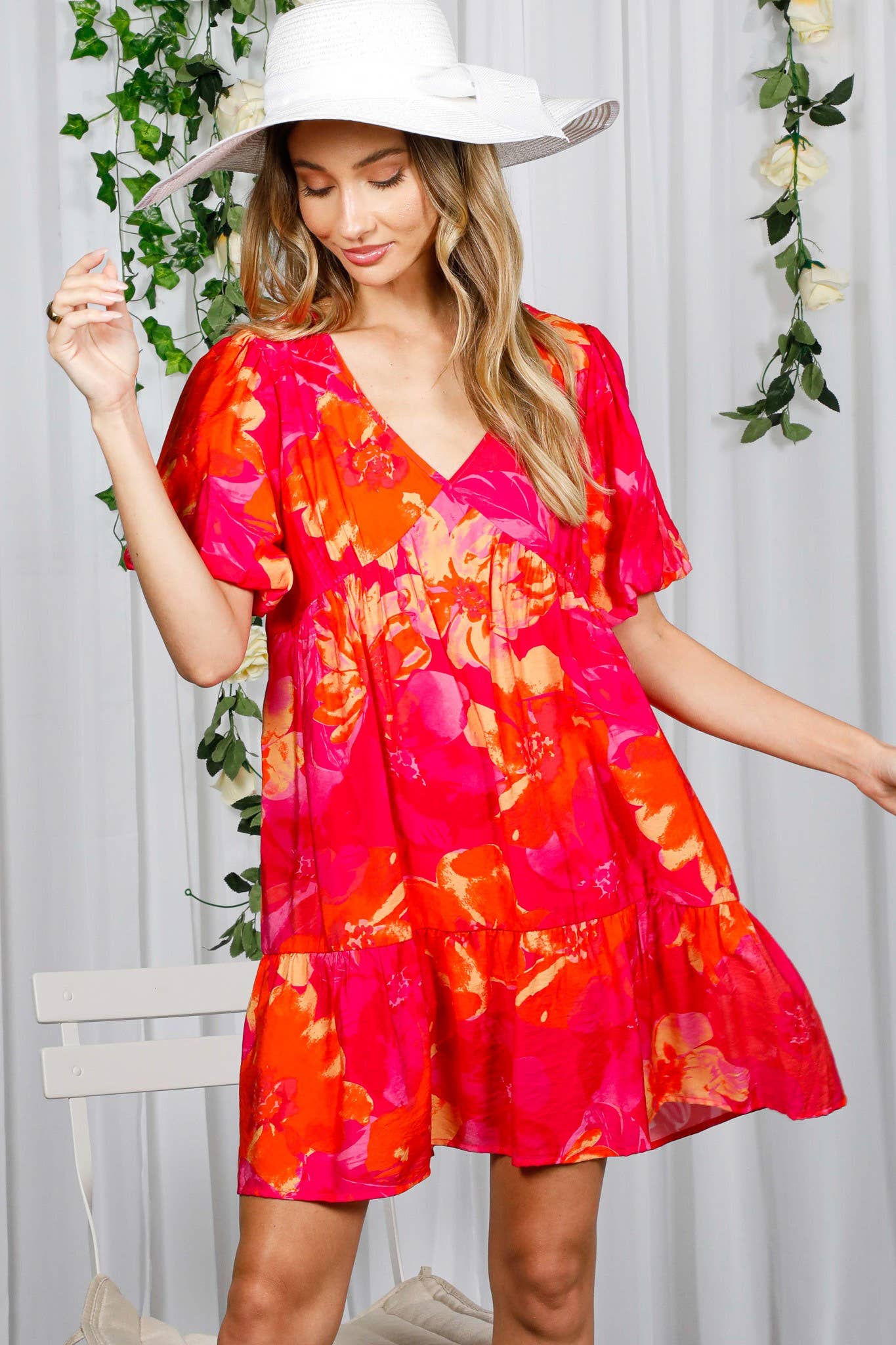 Summer Heat Floral Mini Dress (REG)
