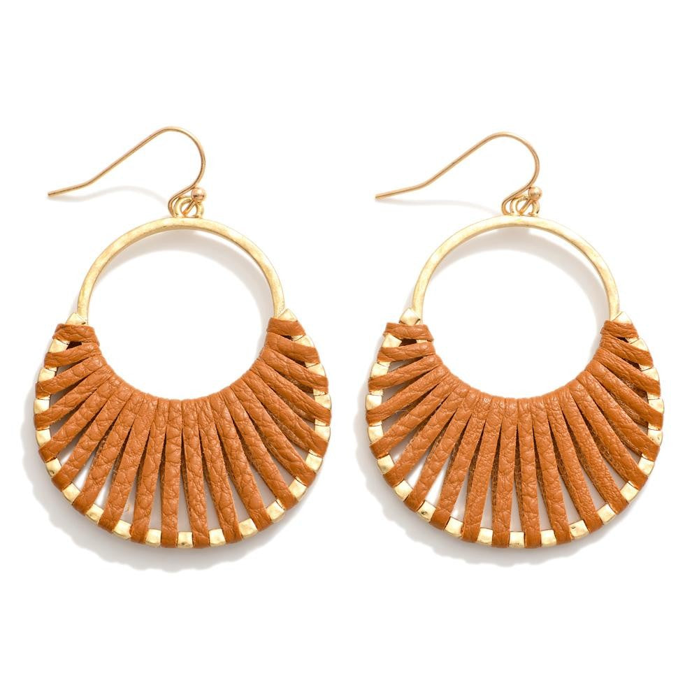 Woven Leather Drop Earrings