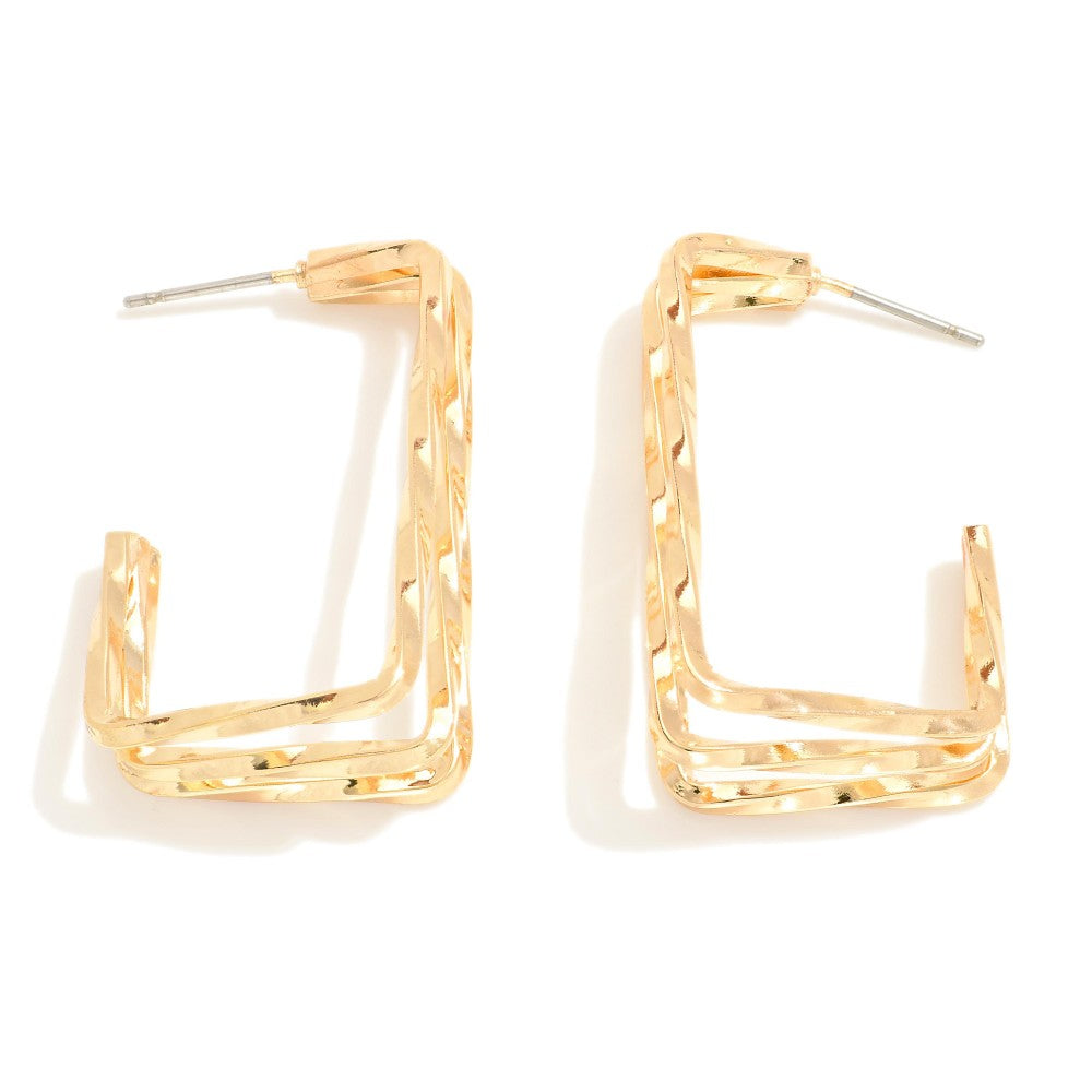 Rectangle Twist Earrings