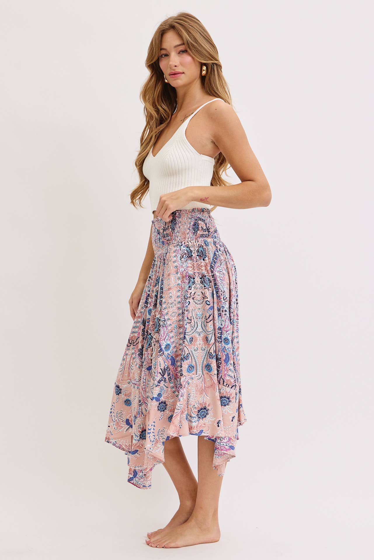 Enchanting Floral Midi Skirt (REG)