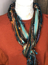 Bronze & Turquoise Fringe Scarf