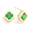 Dainty CZ Clover Earrings