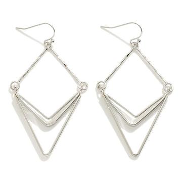 Metal Arrow Drop Earrings