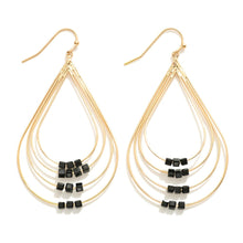 Beaded Wire Teardrop Earrings