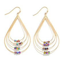 Beaded Wire Teardrop Earrings