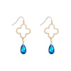 Hollow Clover and Crystal Earrings