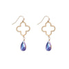 Hollow Clover and Crystal Earrings