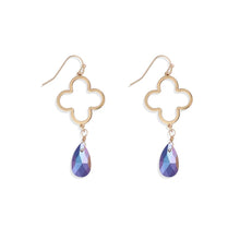 Hollow Clover and Crystal Earrings