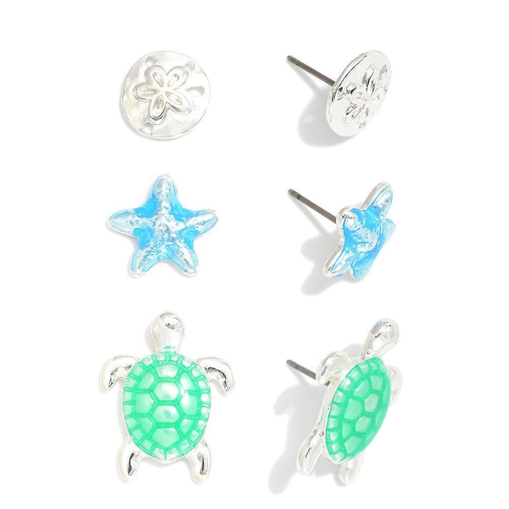 Turtle Starfish Earring Set