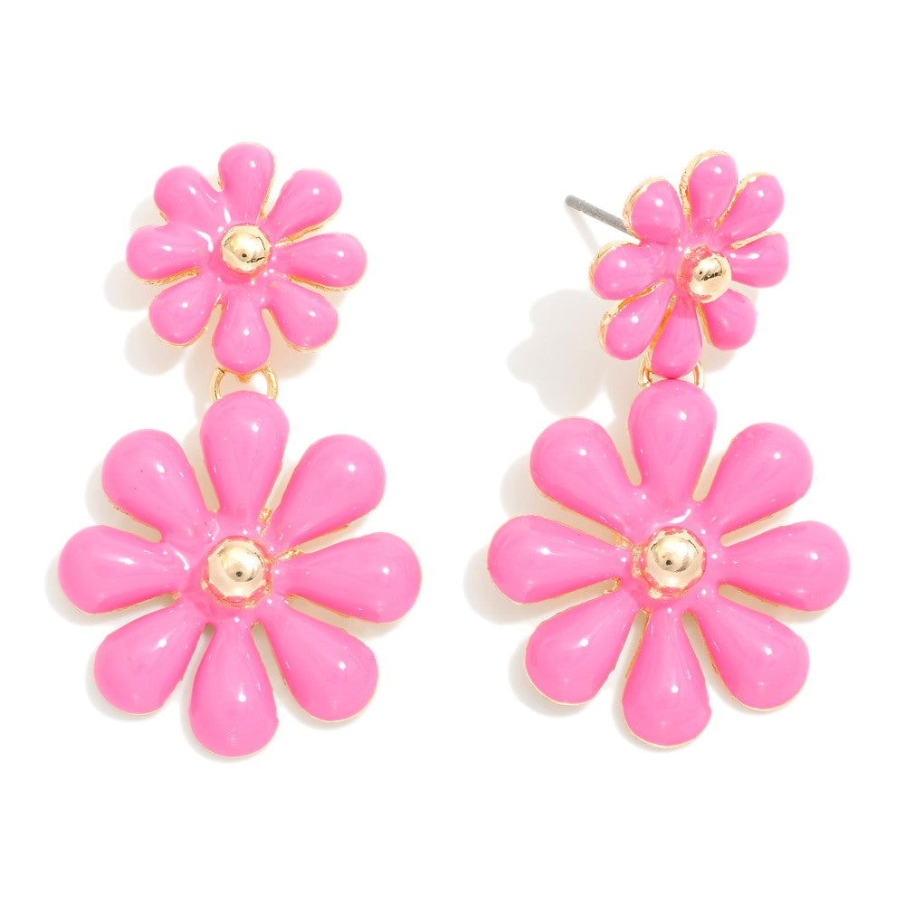 Enamel Flower Earrings