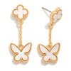 Butterfly and Clover Drop Earrings