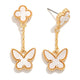 Butterfly and Clover Drop Earrings