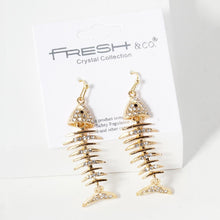 Studded Fish Skeleton Earrings