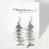 Studded Fish Skeleton Earrings
