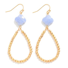 Clover Beaded Teardrop Hoop Earrings