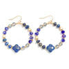 Beaded Hoop Clover Earrings