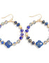 Beaded Hoop Clover Earrings