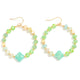 Beaded Hoop Clover Earrings
