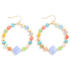 Beaded Hoop Clover Earrings