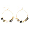 Flower Bead Hoop Earrings